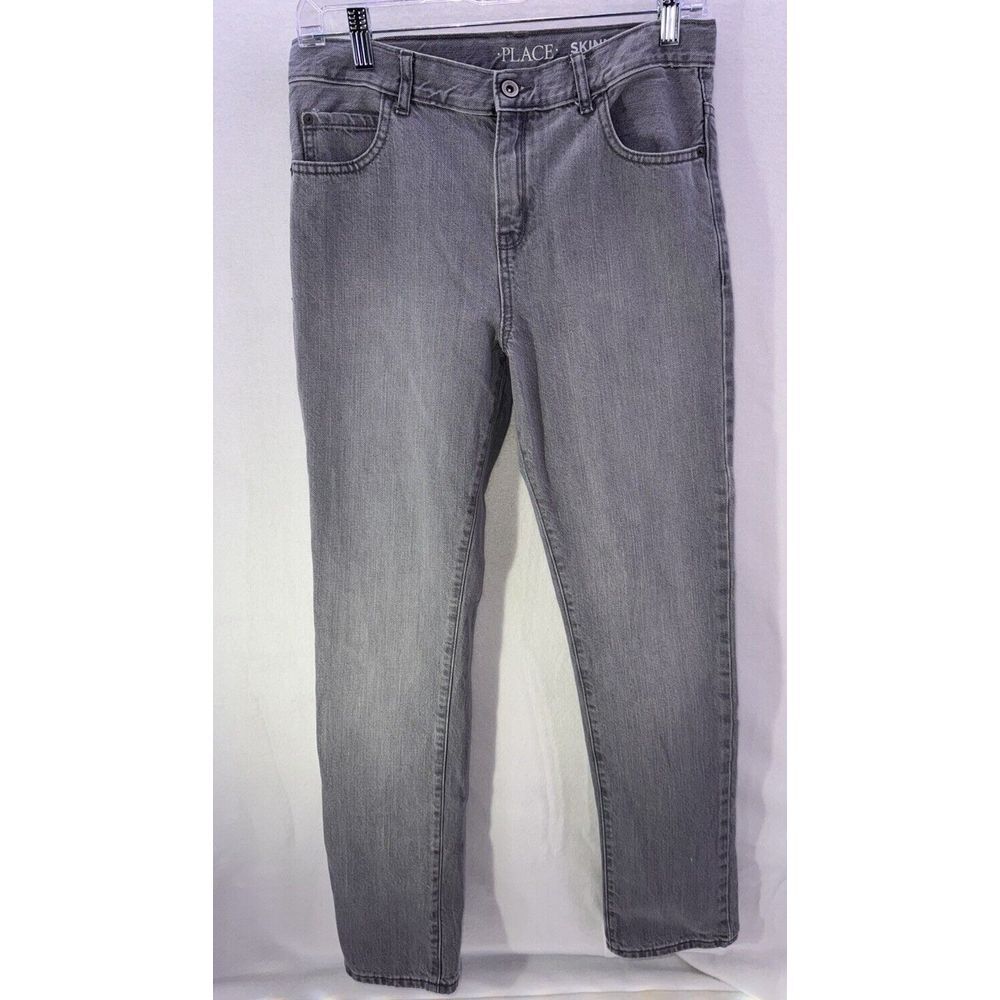 The Childrens Place Boys Size 16‎ Size Skinny Cotton  Light Gray Jeans EUC